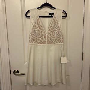 NWT Lulus Dress: White with nude lace size L